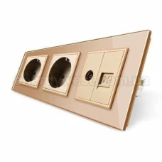 Розетка трійна VL-C7C2EUCV-13 Livolo