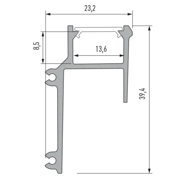 Алюмінієвий профіль тип APA16 для LED стрічок, з розсіювачем LUMINES. (Ціна за 1 м.п.) - Фото 4