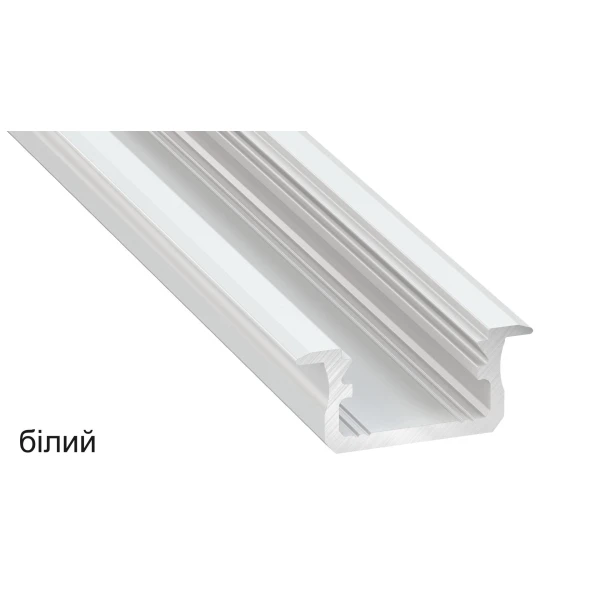 Алюмінієвий врізний профіль тип B для LED стрічок, з розсіювачем LUMINES. (Ціна за 1 м.п.) - Фото 1