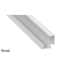 LUMINES тип C 11,3*11,3 (мм). Кутовий алюмінієвий профіль тип C для LED стрічок, з розсіювачем. (Ціна за 1 м.п.)