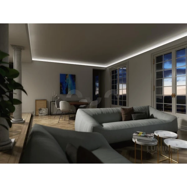 Алюмінієвий накладний профіль тип CONVA для LED стрічок, з розсіювачем LUMINES. (Ціна за 1 м.п.) - Фото 6