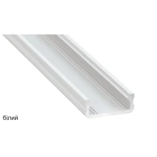 LUMINES тип D 16*6,3 (мм). Накладний алюмінієвий профіль для LED стрічок, з розсіювачем. (Ціна за 1 м.п.)