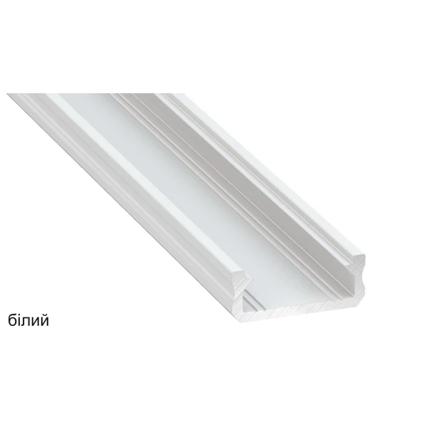Алюмінієвий накладний профіль тип D для LED стрічок, з розсіювачем LUMINES. (Ціна за 1 м.п.) - Фото 1