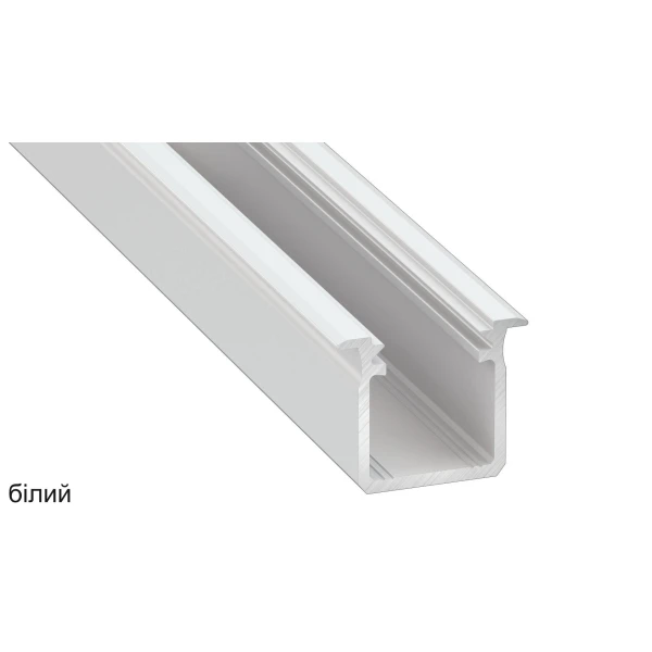 Алюмінієвий врізний профіль тип G для LED стрічок, з розсіювачем LUMINES. (Ціна за 1 м.п.) - Фото 1