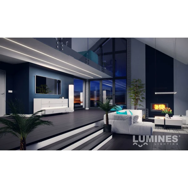 Алюмінієвий накладний профіль тип ILEDO для LED стрічок, з розсіювачем LUMINES. (Ціна за 1 м.п.) - Фото 5