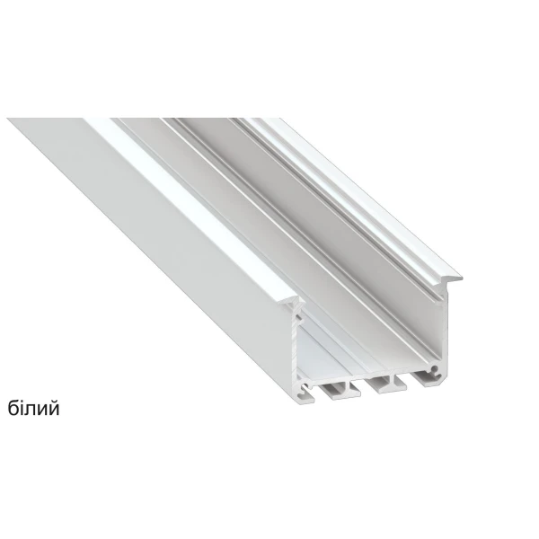 Алюмінієвий врізний профіль тип INSO для LED стрічок, з розсіювачем LUMINES. (Ціна за 1 м.п.) - Фото 1