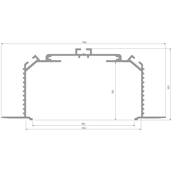 Алюмінієвий монтажний профіль тип LARGO M3 стельовий, LUMINES. (Ціна за 1 м.п.) - Фото 4