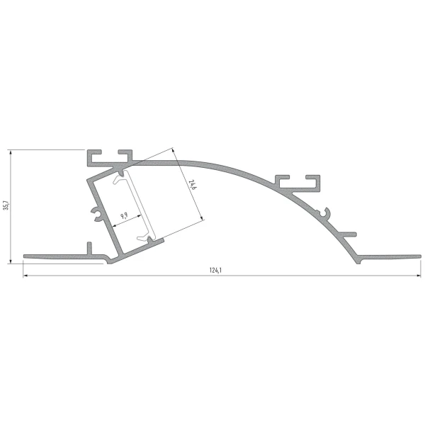 Алюмінієвий профіль тип PERO для LED стрічок, з розсіювачем LUMINES. (Ціна за 1 м.п.) - Фото 4