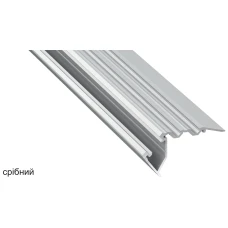 LUMINES тип SCALA 72,5*38,3 (мм). Накладний сходовий алюмінієвий профіль для LED стрічок, з розсіювачем. (Ціна за 1 м.п.)