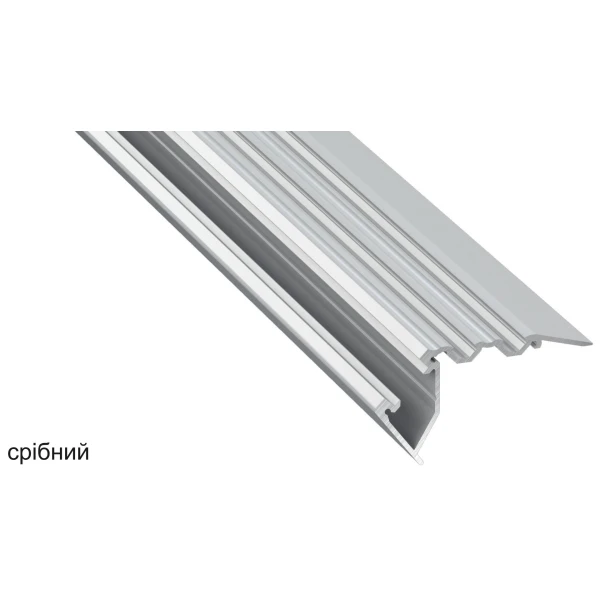 Алюмінієвий сходовий профіль тип SCALA для LED стрічок, з розсіювачем LUMINES. (Ціна за 1 м.п.) - Фото 1