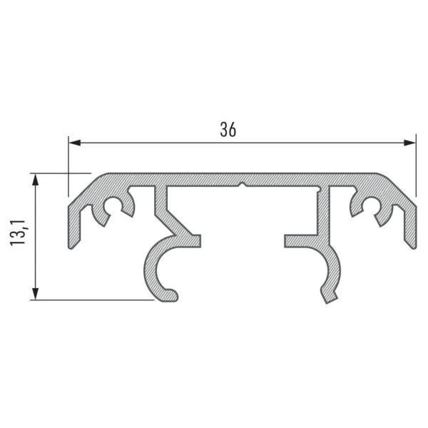Алюмінієвий монтажний профіль тип TALIA M1 для профілю TALIA, LUMINES. (Ціна за 1 м.п.) - Фото 4