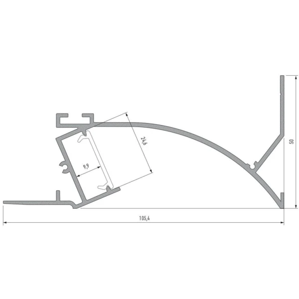 Алюмінієвий профіль тип TOPO для LED стрічок, з розсіювачем LUMINES. (Ціна за 1 м.п.) - Фото 4