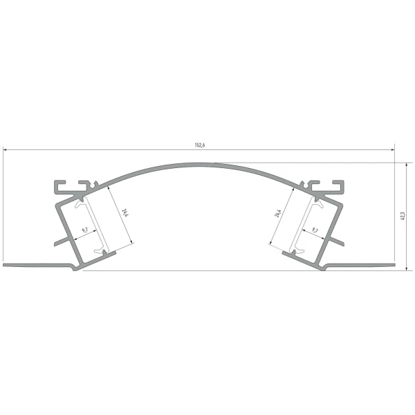 Алюмінієвий профіль тип VEDA для LED стрічок, з розсіювачем LUMINES. (Ціна за 1 м.п.) - Фото 4