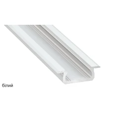 LUMINES тип Z 16*7 (мм). Врізний алюмінієвий профіль для LED стрічок, з розсіювачем. (Ціна за 1 м.п.)