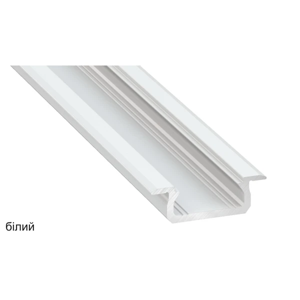 Алюмінієвий врізний профіль тип Z для LED стрічок, з розсіювачем LUMINES. (Ціна за 1 м.п.) - Фото 1