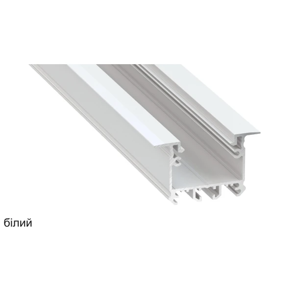 Алюмінієвий врізний профіль тип inTALIA для LED стрічок, з розсіювачем LUMINES. (Ціна за 1 м.п.) - Фото 1