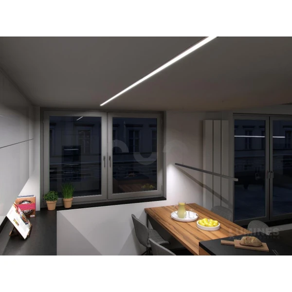 Алюмінієвий врізний профіль тип inTALIA для LED стрічок, з розсіювачем LUMINES. (Ціна за 1 м.п.) - Фото 6