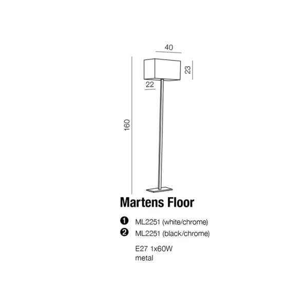 Основа для торшеру MARTENS AZ1528 Azzardo - Фото 4