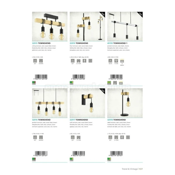 Бра TOWNSHEND 32917 Eglo (Австрія) - Фото 2