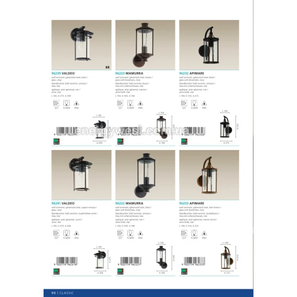 Світильник вуличний настінний VALDEO 96239 Eglo - Фото 3