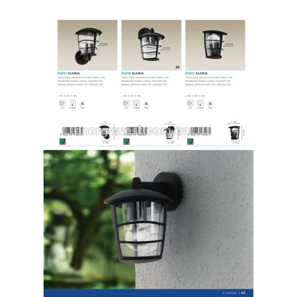 Фасадний світильник ALORIA 93403 Eglo - Фото 5