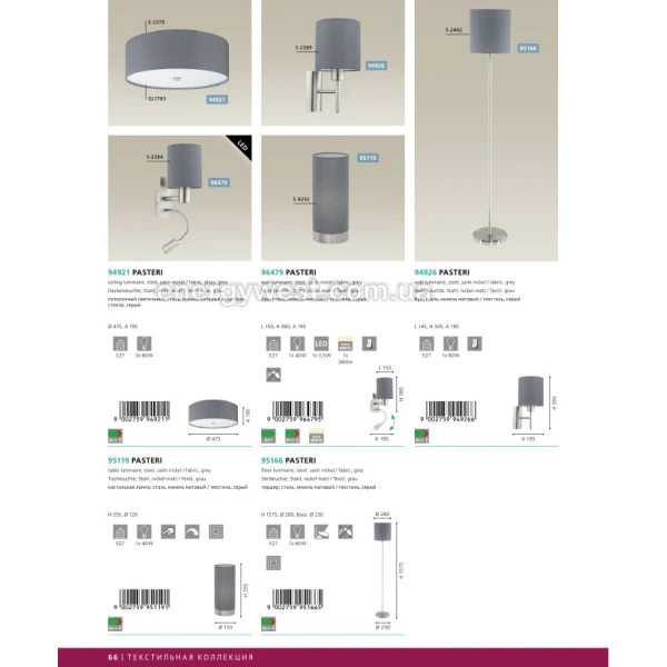 Бра PASTERI 94926 Eglo (Австрія) - Фото 2