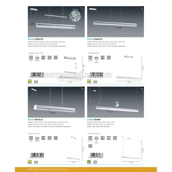 Лінійний світильник CARDITO 90929 Eglo - Фото 2