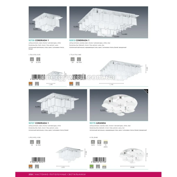 Люстра пристельова CONDRADA 92726 Eglo - Фото 3