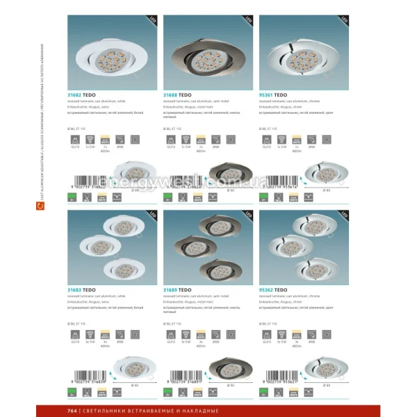 Світильник точковий врізний TEDO 31682 Eglo - Фото 3