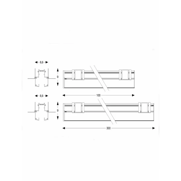 Рейка до магнітних трекових світильників 222882 ARCA PROFILE 3000 mm RECESSED Ideal Lux - Фото 2