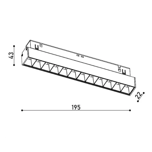 Магнітний трековий світильник KDMG-LINE220 DL 12W 3K BK 3000K Kloodi - Фото 2
