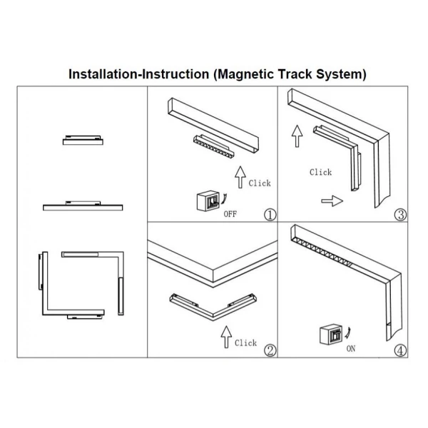 Магнітний трековий світильник KDMG-LINE220 DL 12W 3K BK 3000K Kloodi - Фото 5
