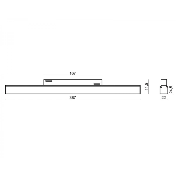 Магнітний трековий світильник KDMG-LINE435 DL 24W 3K BK 3000K Kloodi - Фото 2