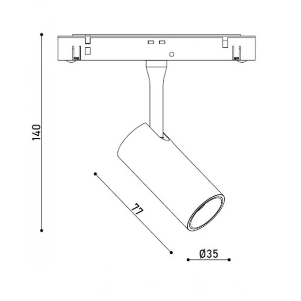 Магнітний трековий світильник KDMG-SPOT35 6W 4K BK Kloodi - Фото 2