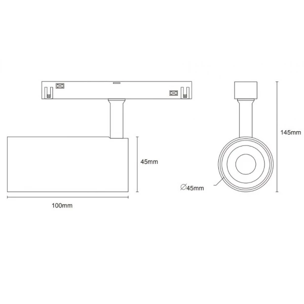 Магнітний трековий світильник KDMG-SPOT45 12W 4K BK 4000K Kloodi - Фото 2