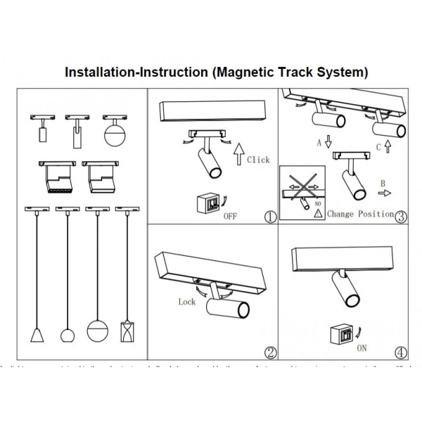 Магнітний трековий світильник KDMG-M01-1 7 Вт 3000K WH Kloodi - Фото 4