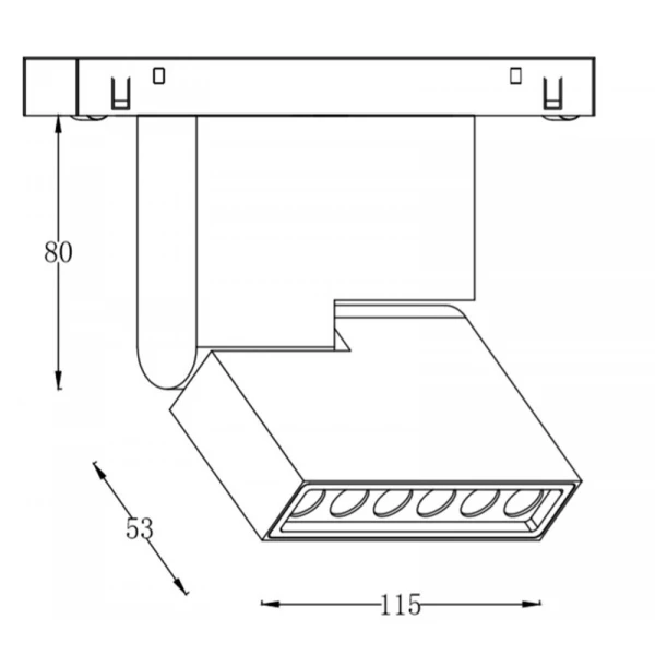 Магнітний трековий світильник KDMG-M11 6 Вт 3000K BK Kloodi - Фото 2