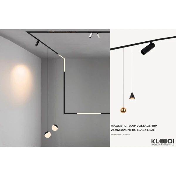 Рейка до магнітних трекових світильників KDMG-TR 3M BK KLOODI - Фото 4