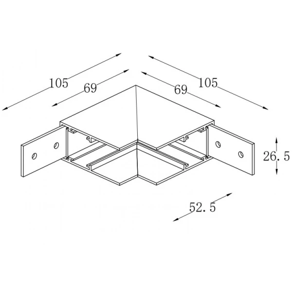 З'єднання кутове KDMG-ZM 90 V BK KLOODI  - Фото 2