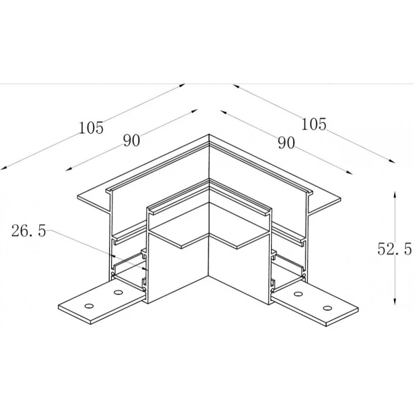 З'єднання кутове KDMG-ZM 90 BK KLOODI  - Фото 2