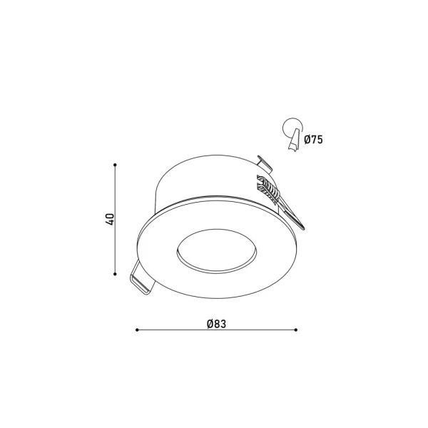 Світильник точковий врізний KD-BA257 WH IP44 GU10 Kloodi - Фото 2