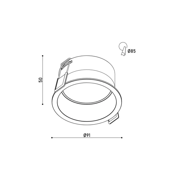 Світильник точковий врізний KD-Q019 12W 4К WH 4000К Kloodi - Фото 2