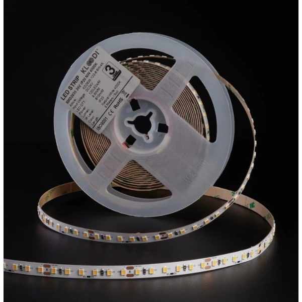 Стрічка світлодіодна Kloodi 8,6W 120LED 4000K 745LM RA90 IP20 24V KD2835-120-8.6W-4К-24V, 1м - Фото 1