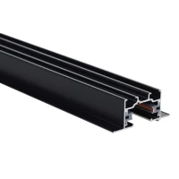 Шинопровід вбудований 3м Kloodi KDTR-RL230 3 BK. Рейка (трек) однофазна до трекового світильника