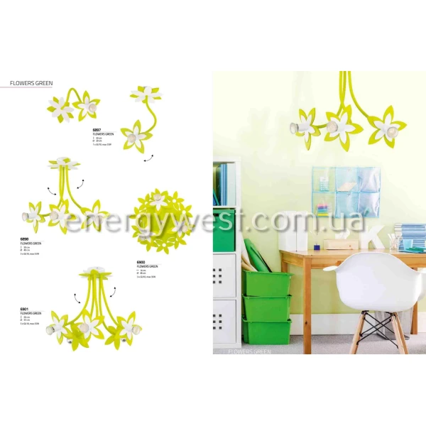 Дитячий світильник FLOWERS green 6897 Nowodvorski - Фото 3
