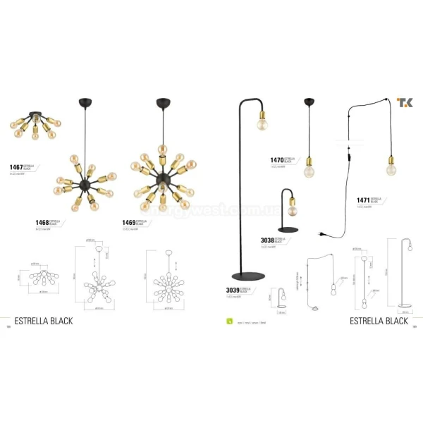 Люстра підвісна ESTRELLA BLACK 1468 TK Lighting - Фото 2