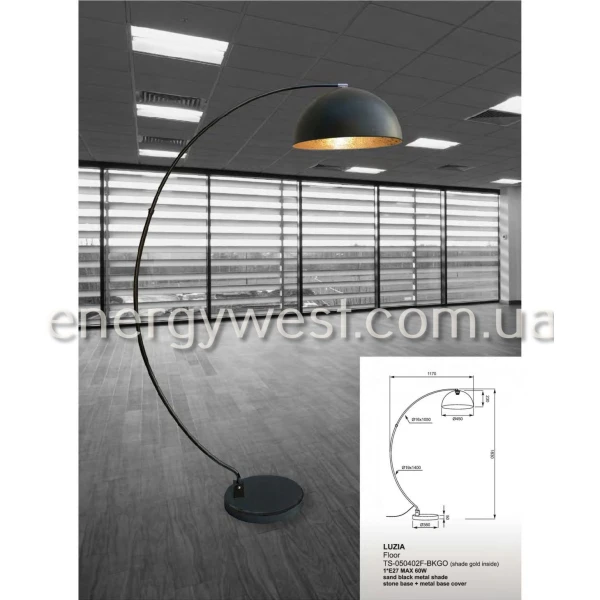 Торшер LUZIA TS-050402F-BKGO Zuma Line - Фото 2