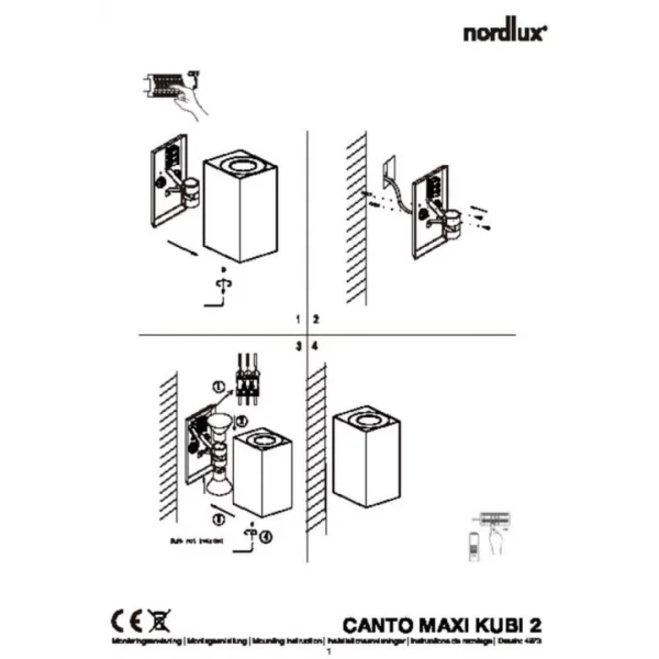 Фасадний світильник Nordlux CANTO GU10 срібло 49731031 - Фото 3