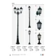 Світильник вуличний Searchlight ALEX 1,05м E27 прозорий 82504BK