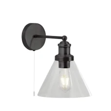 Searchlight PYRAMID E27 чорний 1277BK. Бра